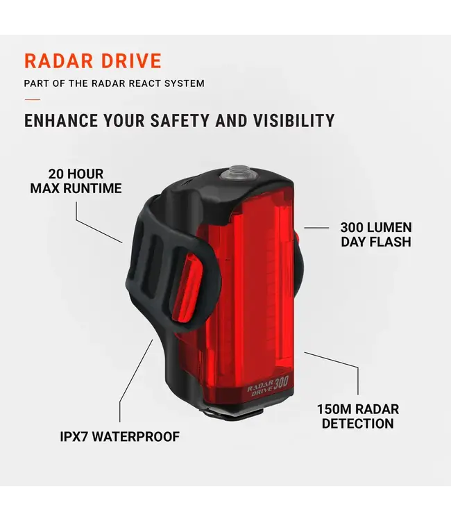 Lezyne Lezyne Radar Drive Rear Light 300 Lumens