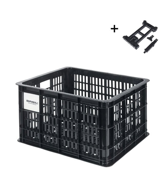 Basil Bicycle Crate MIK 2.0 M 29.5L Black Recycled Lockable