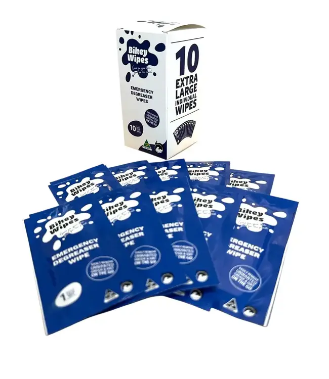 Bikey Wipes Bikey Wipes Emergency Degreaser Wipes - Box of 10