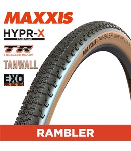 Maxxis Maxxis Rambler Gravel Tyre - 700 X 45 120 TPI Folding - HYPR-X EXO TR - Tanwall