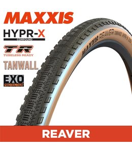 Maxxis Maxxis Reaver Gravel Tyre - 700 X 45 120 TPI Folding - HYPR-X EXO TR - Tanwall