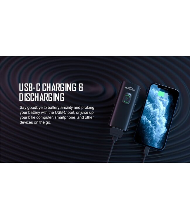 Magicshine Magicshine Front Light - RAY 1600 Bluetooth - Garmin Bar Mount & Go-Pro Adapter - IPX6 USB-C