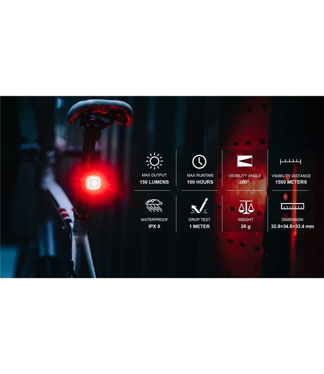 Magicshine Magicshine Rear Light - SeeMee 150 - Brake & Ambient Light Sensor - USB C Charge