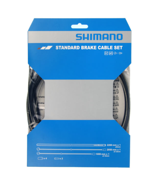 Shimano Shimano MTB steel brake cable set 2200 mm M SYSTEM outer cable 1000 mm / 2050 mm steel brake inner 2 each of outer/inner end cap