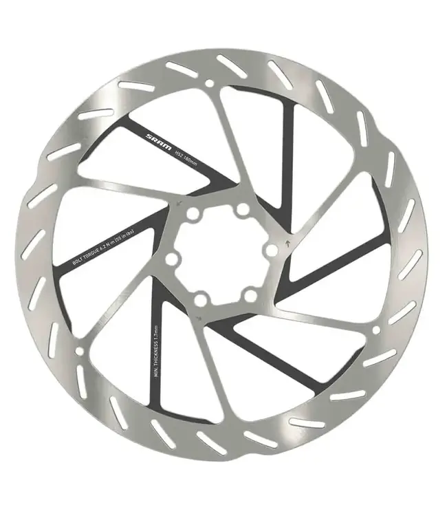 Sram Sram Disc Brake Rotor HS2 6 Bolt 160mm Rounded (includes Steel Rotor Bolts)