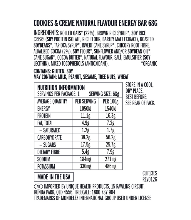 Clif Energy Bar - Cookies and Creme
