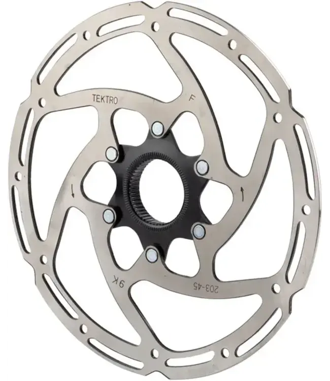 Tektro Disc Rotor - Centerlock 180mm, T:2.3mm, stainless, w/o lock ring, black. Use only with 2.3mm calipers