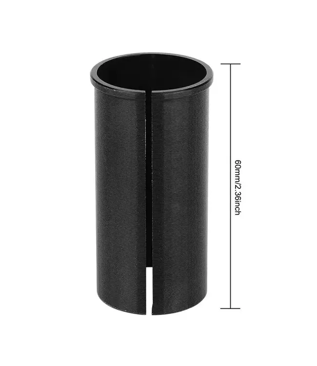 Seatpost sleeve or shim, Alloy, for 27.2mm post to fit 30.9mm L;60mm BLACK