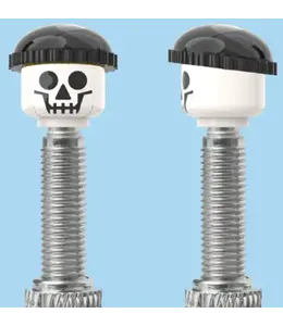 Brick Caps Brick Caps Presta Valve Caps Pair 1 Face Skull Head with Black Beanie