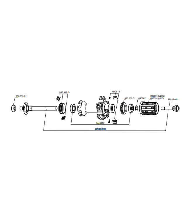 Mavic Rear Axle kit  R-SYS PREMIUM 996 854 01