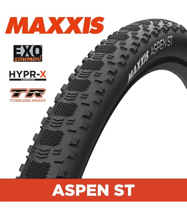 Maxxis Gravel Tyre - ASPEN ST - 700X55C - HYPR-X / EXO / TR - Foldable 120 TPI E50