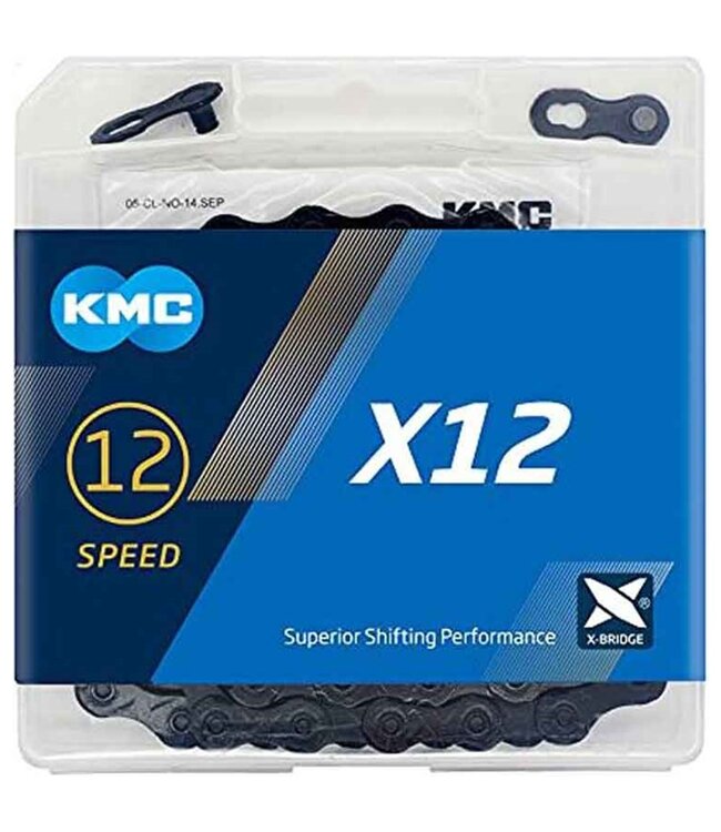 KMC Chain  X12 1/2 x 11/128 12 Speed 126 Link Black