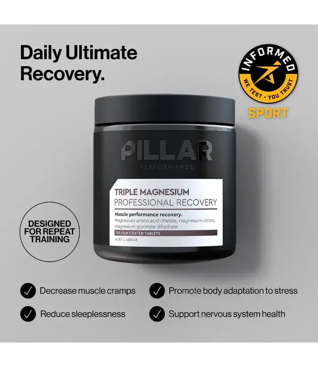 Pillar Performance Pillar Performance Triple Magnesium Professional Recovery 120 Tablet Jar