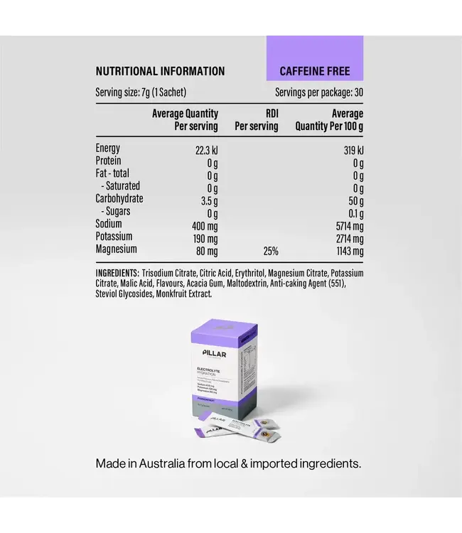 Pillar Performance Pillar Performance Electrolyte Hydration Sachet Passionfruit 7g Single Sachet