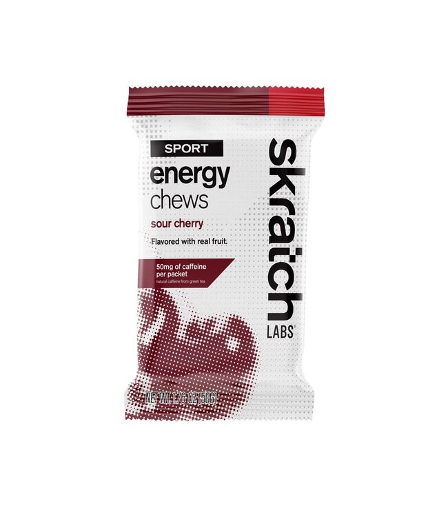 Skratch Labs Energy Chews Sport Fuel - Sour Cherry with Caffeine