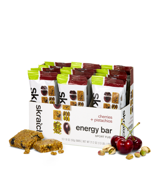 SkratchLabs Energy Bar Sport Fuel - Cherries & Pistachios - 50g each