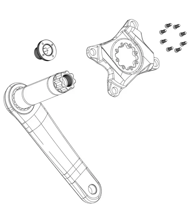 Sram Sram Crank Mounting Bolt Kit - Removable Spider / Chainring Direct Mount Torx T20 QTY:8