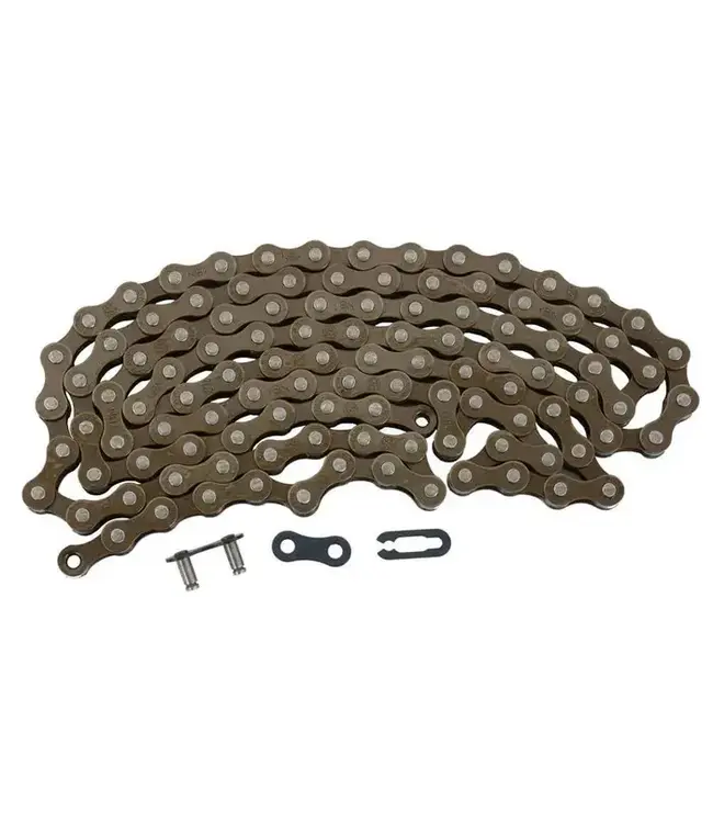 YBN CHAIN 1/2 x 1/8 x 96L, Single Speed, With Connector & YBN Box, BROWN/GREY (YBN S-410)