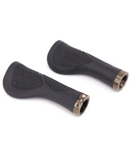 QBP QBP Lock On Ergonomic Grip - 140mm Black Grip with Grey Lock Ring