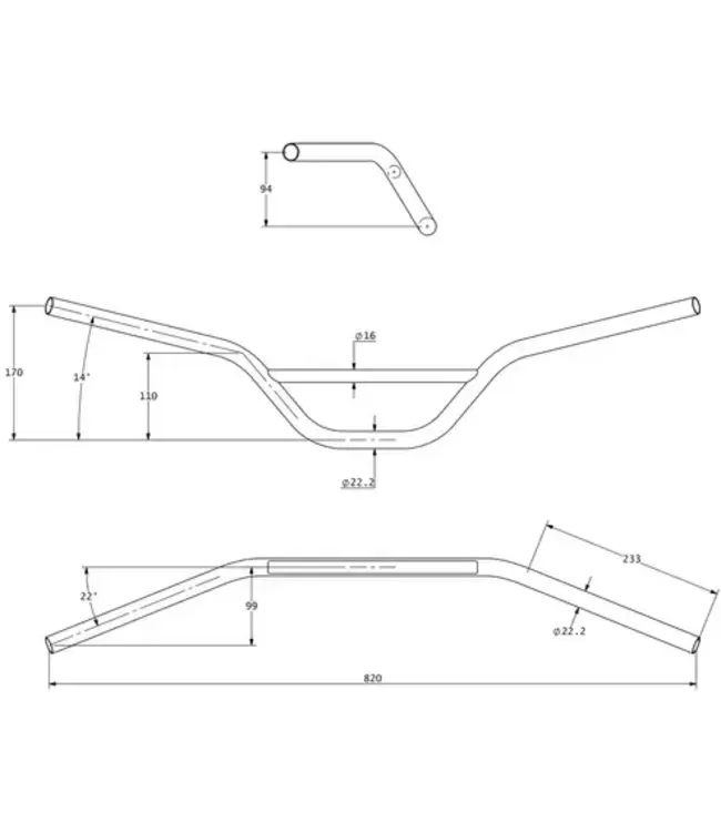 Surly Surly Sunset Bar 110 rise 22-degree Sweep 820mm