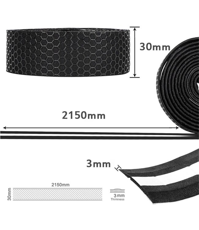 Cyclehaus Cyclehaus Elite PU Bar Tape With Silicon Honeycomb Weave Top - Black