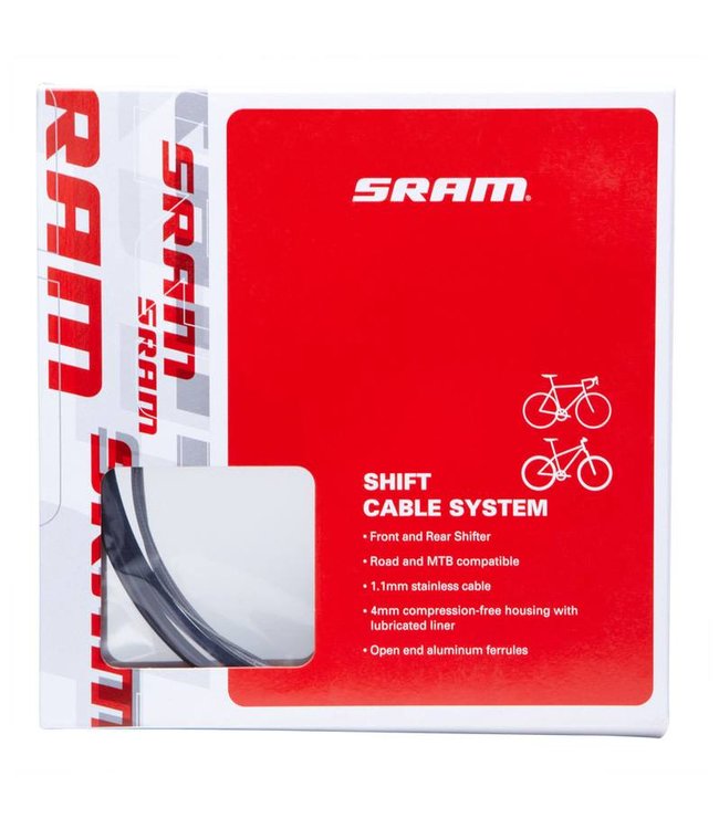 Sram Sram Shift Cable Kit 4mm Black  Road MTB