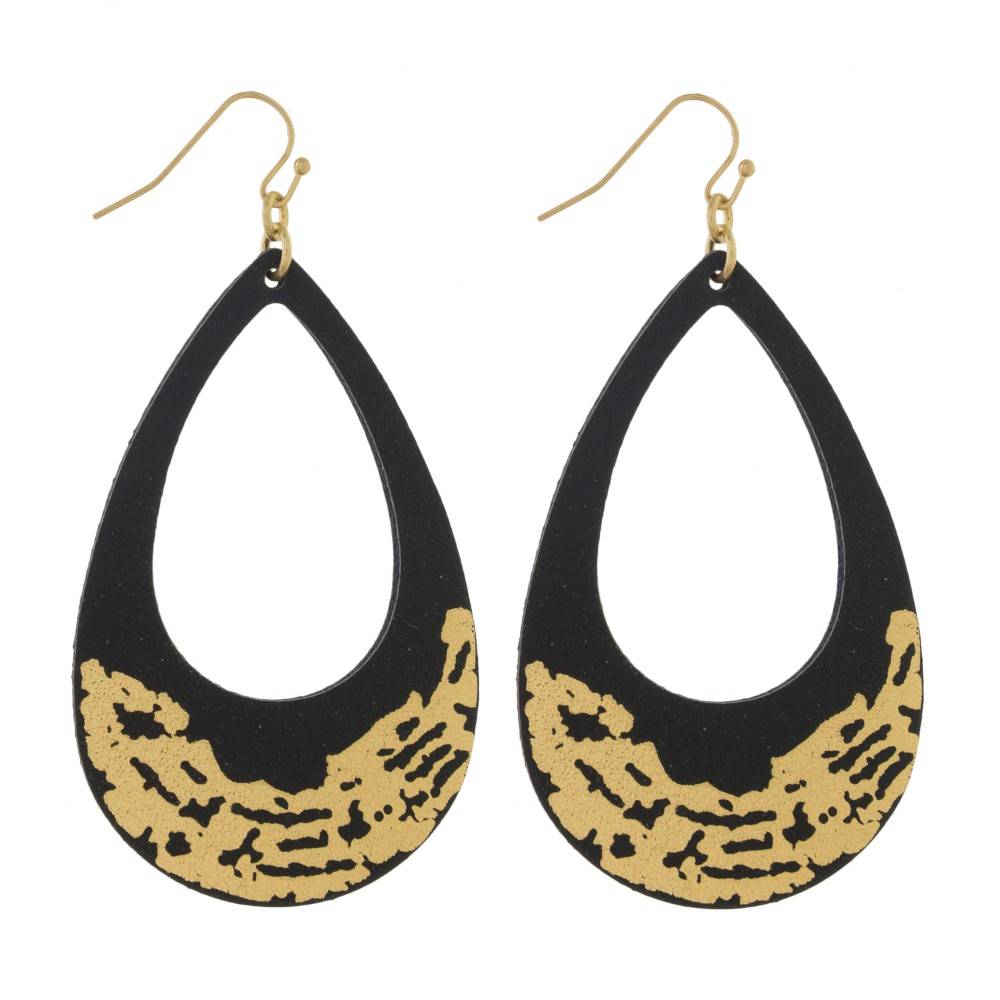 Drop Gold Brushed Earrings
