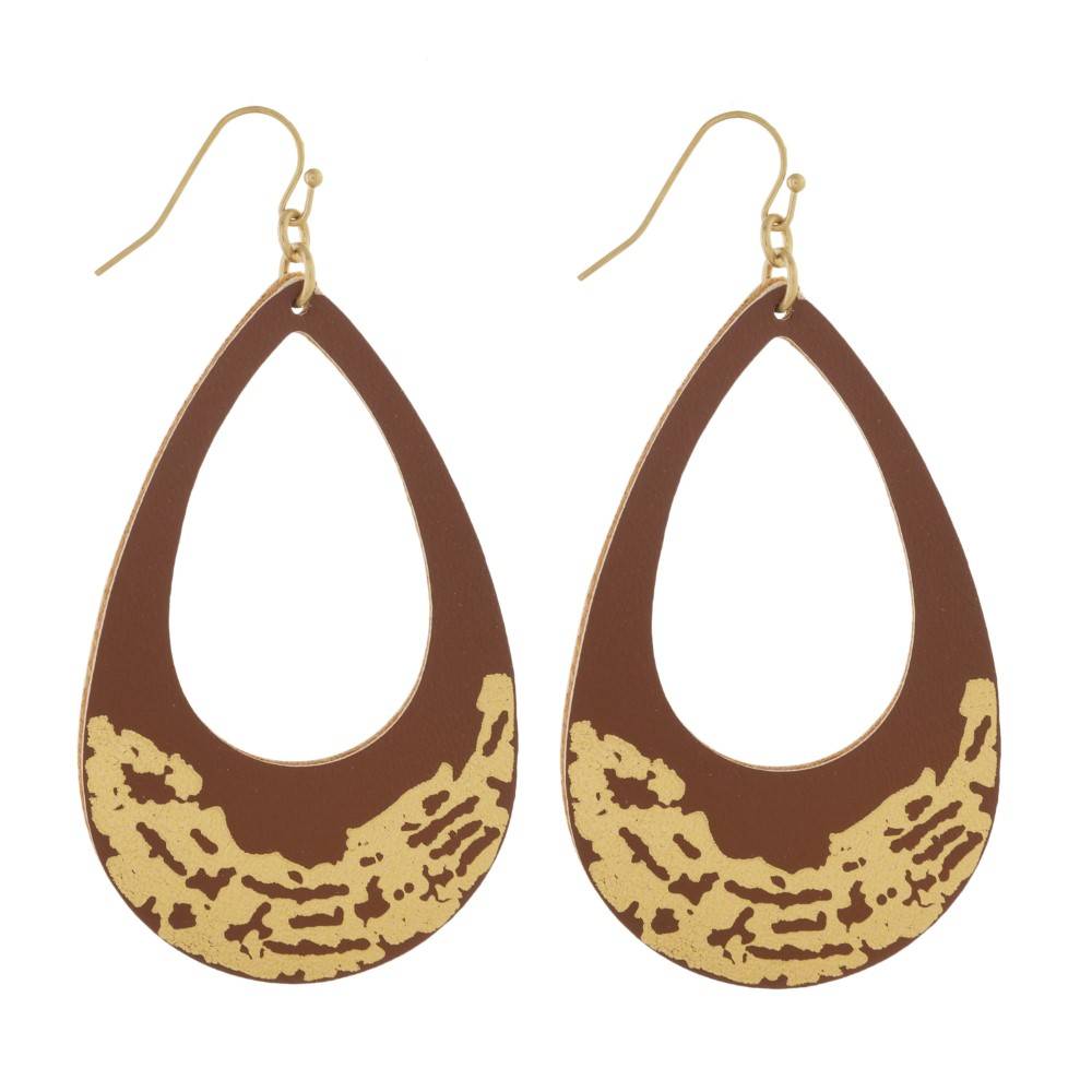 Drop Gold Brushed Earrings