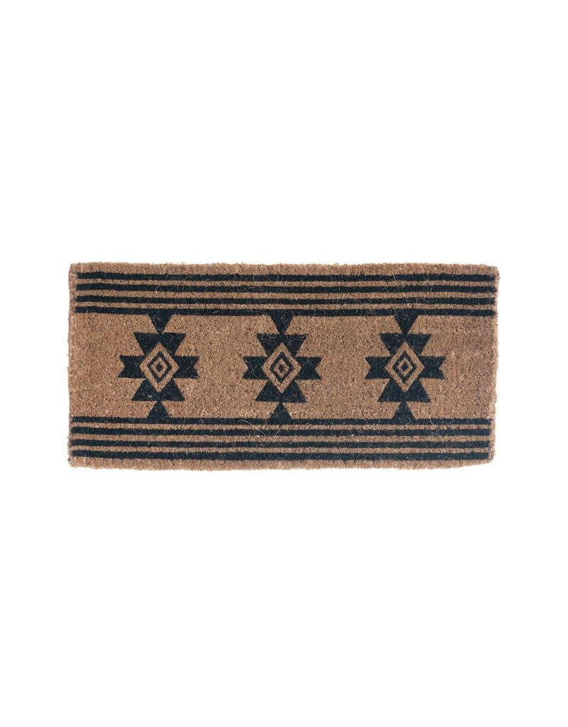 Natural Coir Doormat W Aztec Pattern Da9924