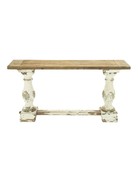 White Distressed Leg Console Table 14840
