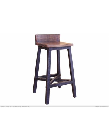 International Furniture Direct Pueblo Black Barstool IFD370BS30