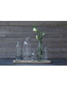 Wood Tray with 5 Glass Bottle Vases