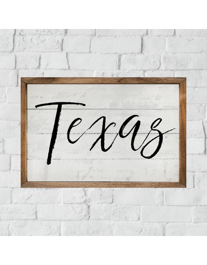 Texas Script Wood Sign