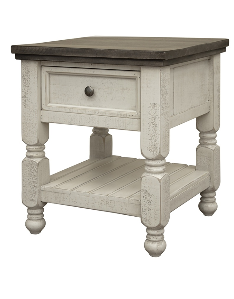 Stone End Table with Drawer IFD4691END Dirt Road Rustics Furniture and Home Decor