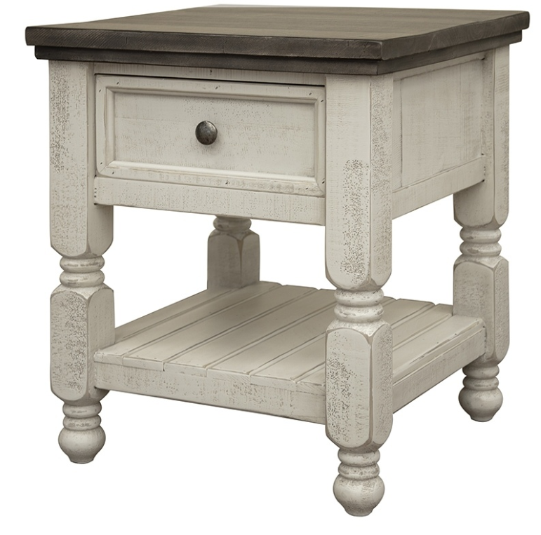 Stone End Table with Drawer