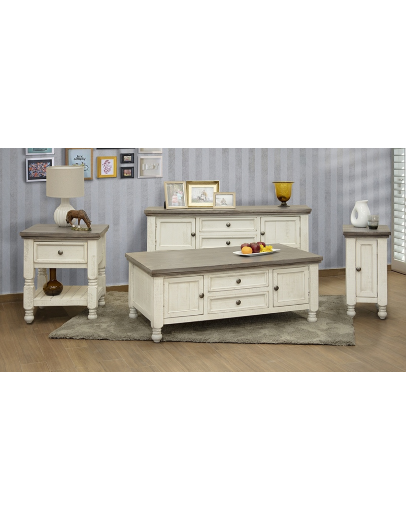 Stone End Table with Drawer IFD4691END Dirt Road Rustics Furniture