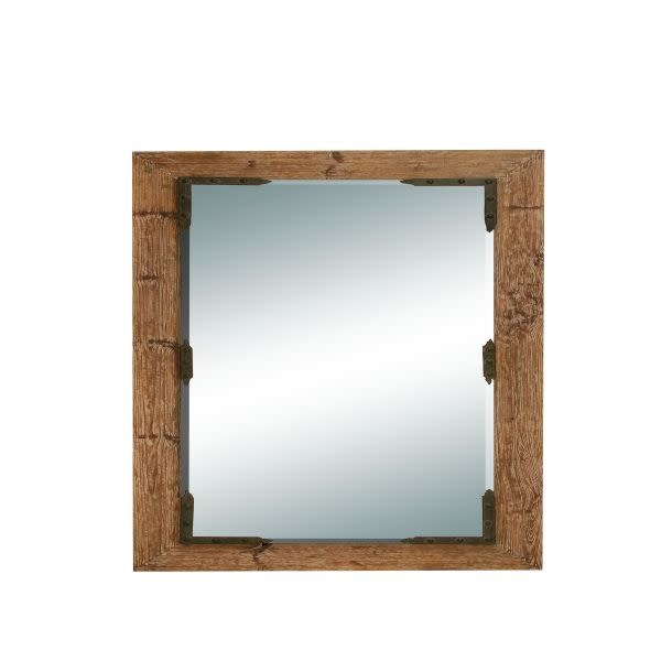 Metal and Wood Mirror