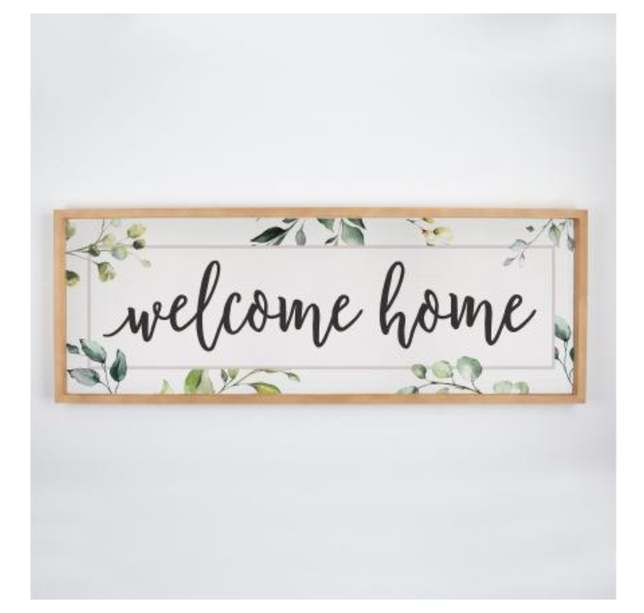 Welcome Home Framed + Textured Sign WPL0005