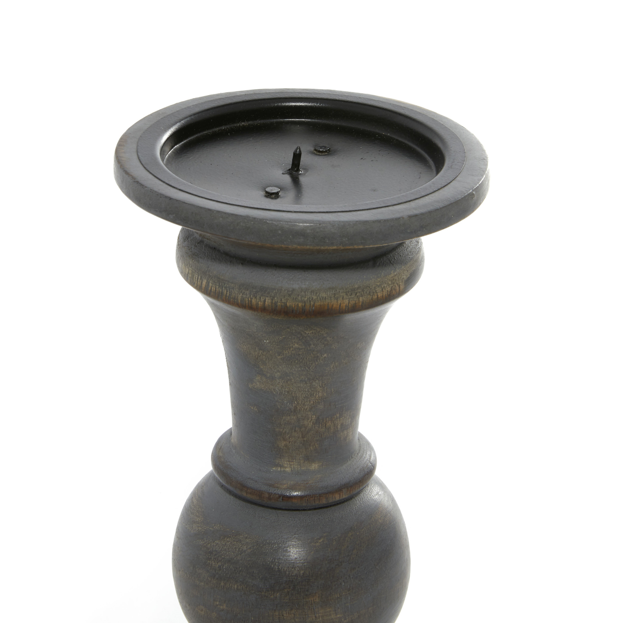 Grey Wood Candle Sticks Set of 3