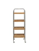 Metal & Wood Four Tier Rack on Casters