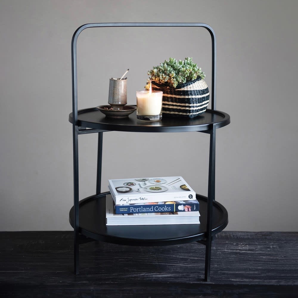 Metal Two Tier Tray Table