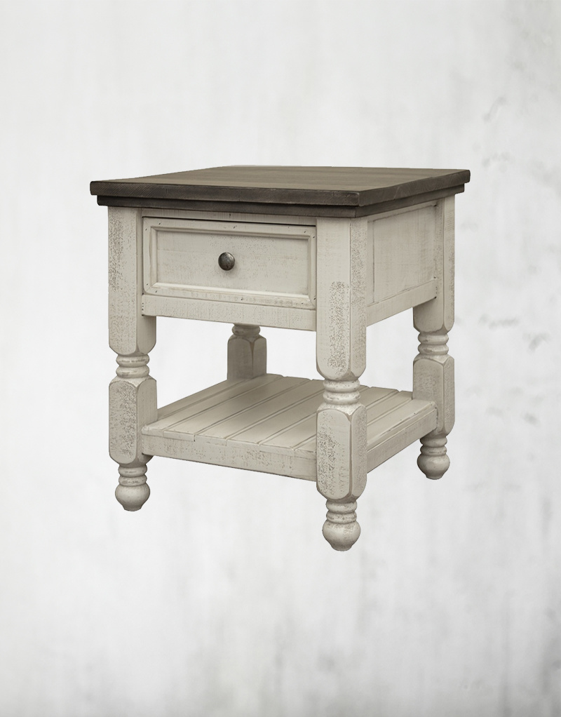Stone End Table with Drawer IFD4691END Dirt Road Rustics Furniture and Home Decor