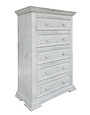 International Furniture Direct Terra White Bedroom 5 Drawer Chest