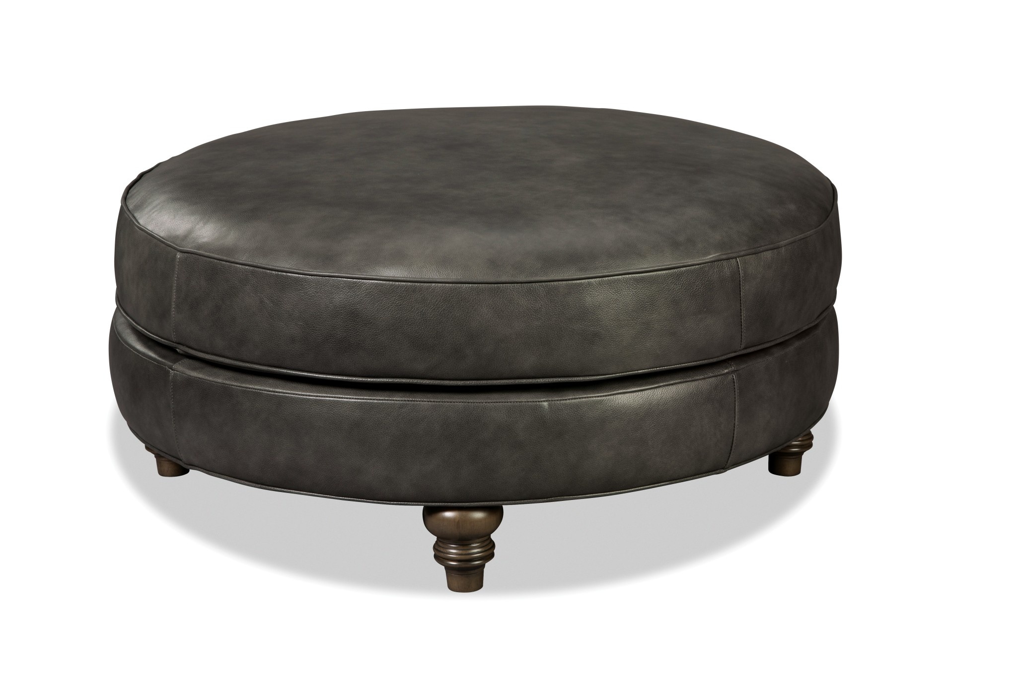 Craftmaster Furniture Round Leather Cocktail Ottoman