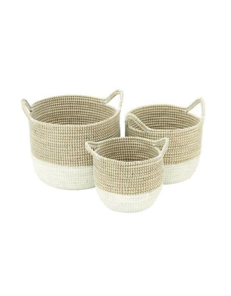 Seagrass Basket with White Bottom 41145