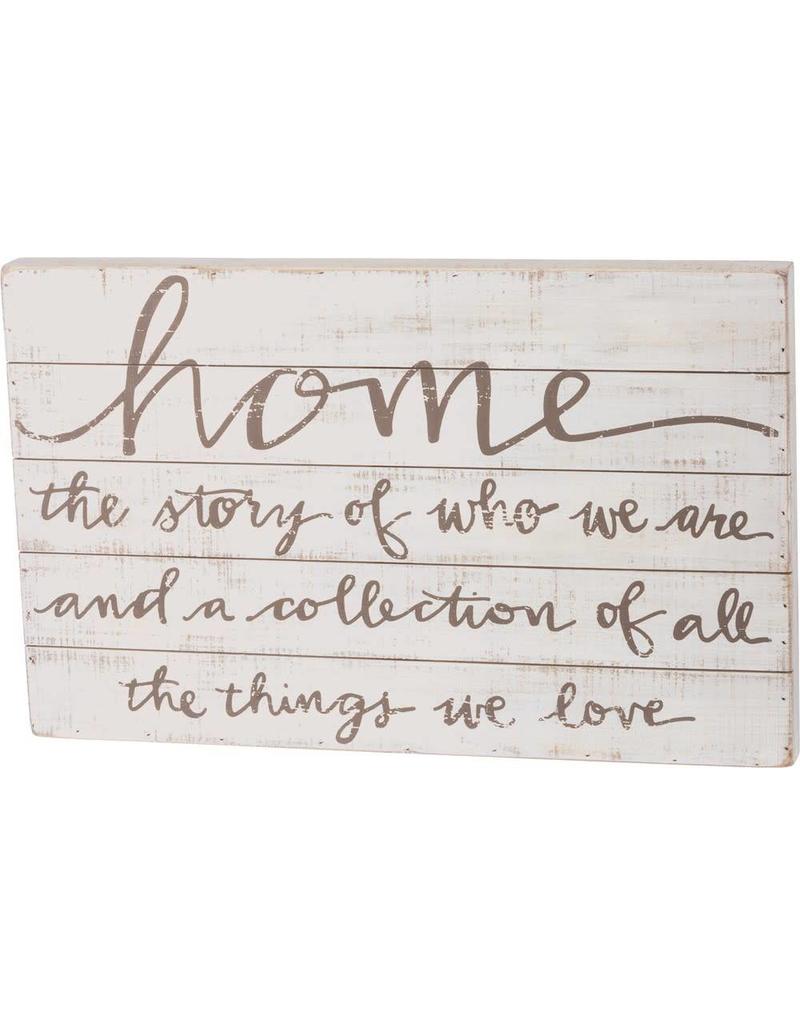 Slat Box Sign - Home The Story Of Who We Are 37204