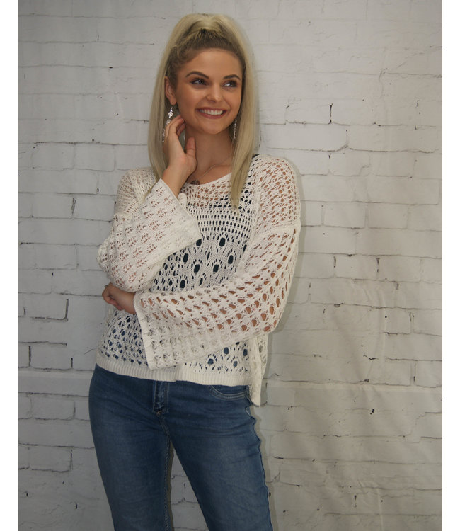 cream crochet jumper
