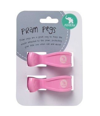 2 PACK PRAM PEGS - PASTEL PINK