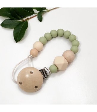 SILICONE DUMMY HOLDER-NATURAL- PALE OLIVE