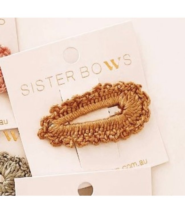 Sister Bows MUSTARD - CROCHET CLIP